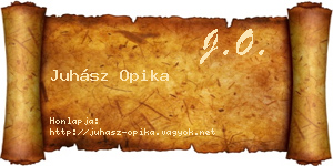 Juhász Opika névjegykártya